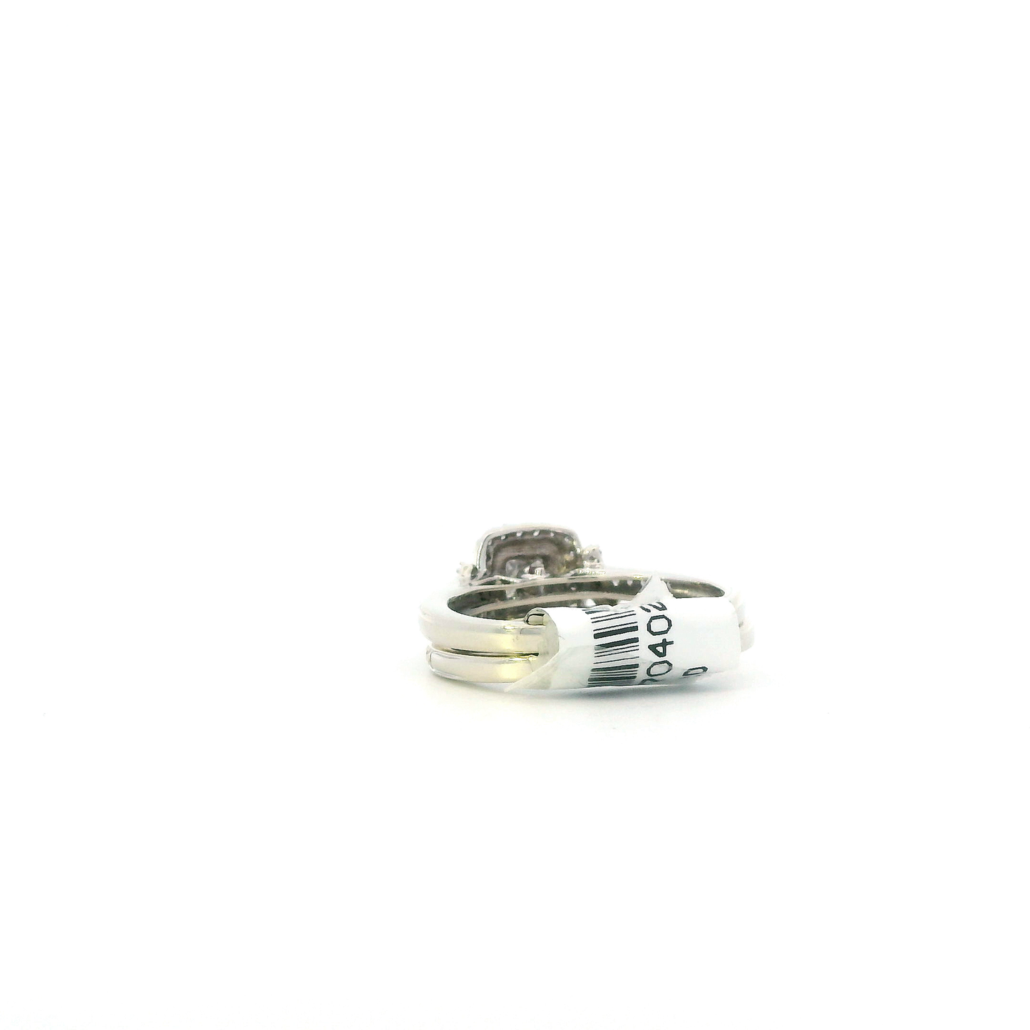 10K White Gold Womens Diamond Engagement & Wedding Ring Set - 0.44ct