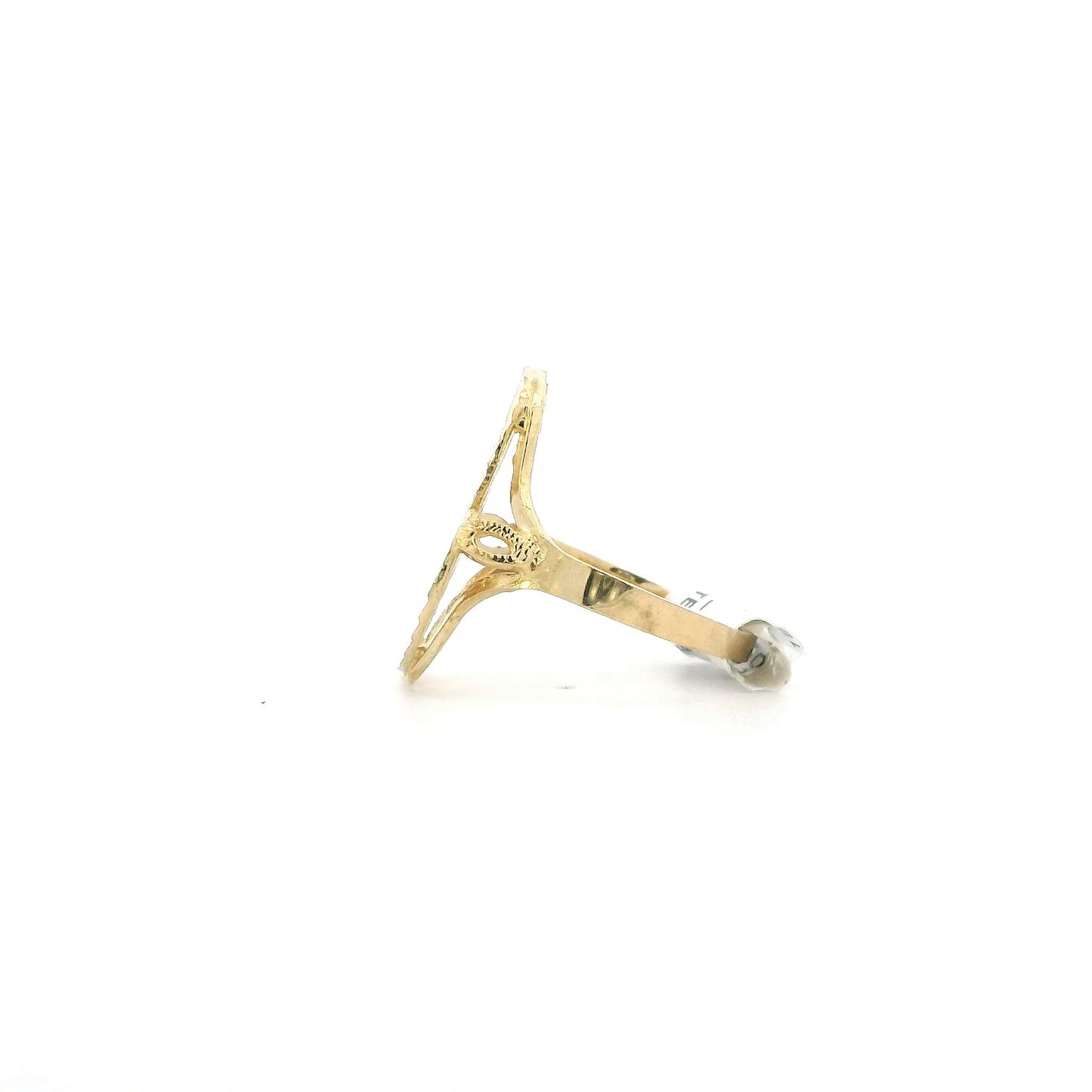 10K Yellow Gold Cursive Letter "C" Ring
