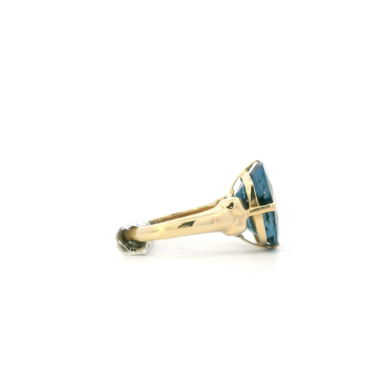 10K Yellow Gold Checkerboard London Blue Topaz