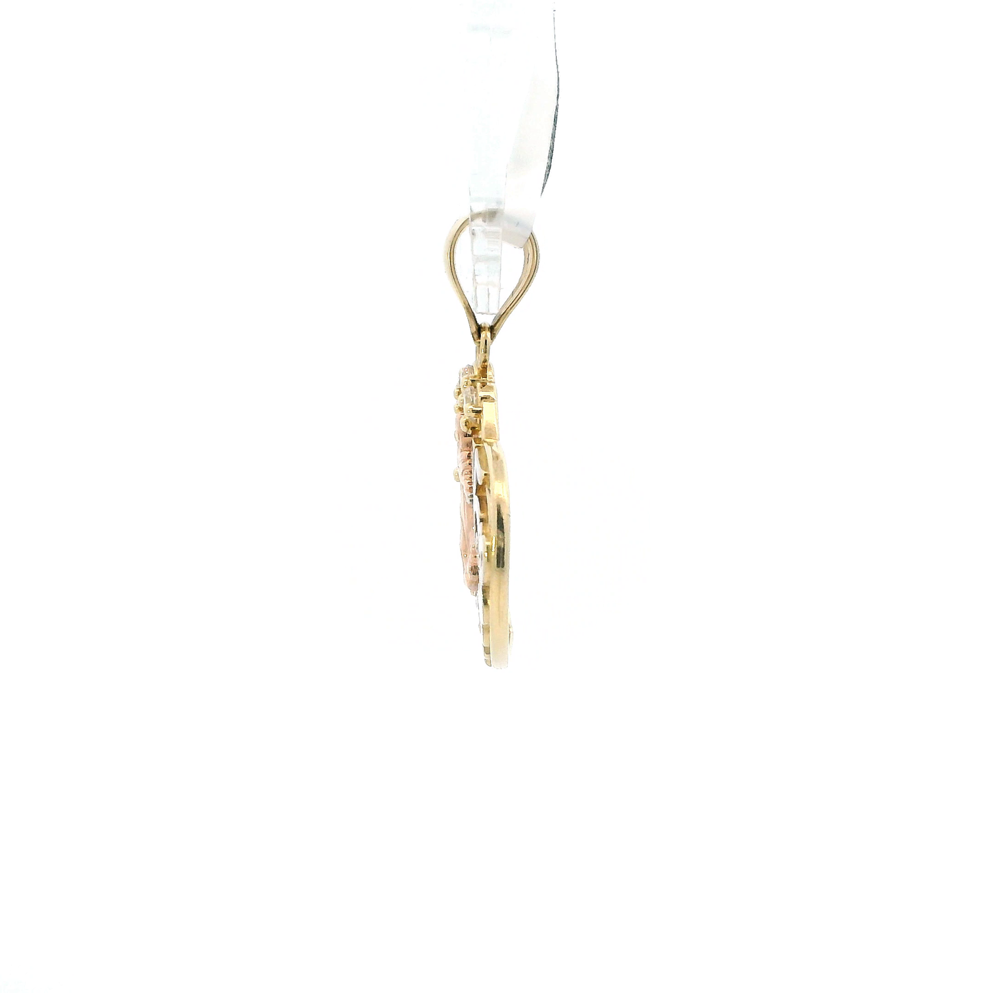 10K Tri Color Gold "15 Anos" Heart Pendant