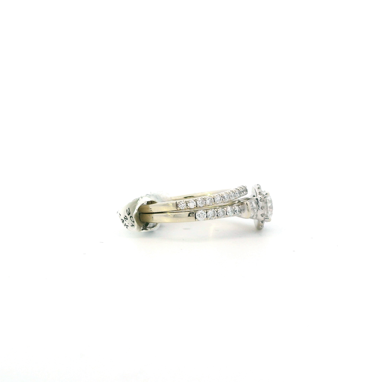 14K White Gold Lab Grown Diamond Engagement & Wedding Ring Set - 1.32ct