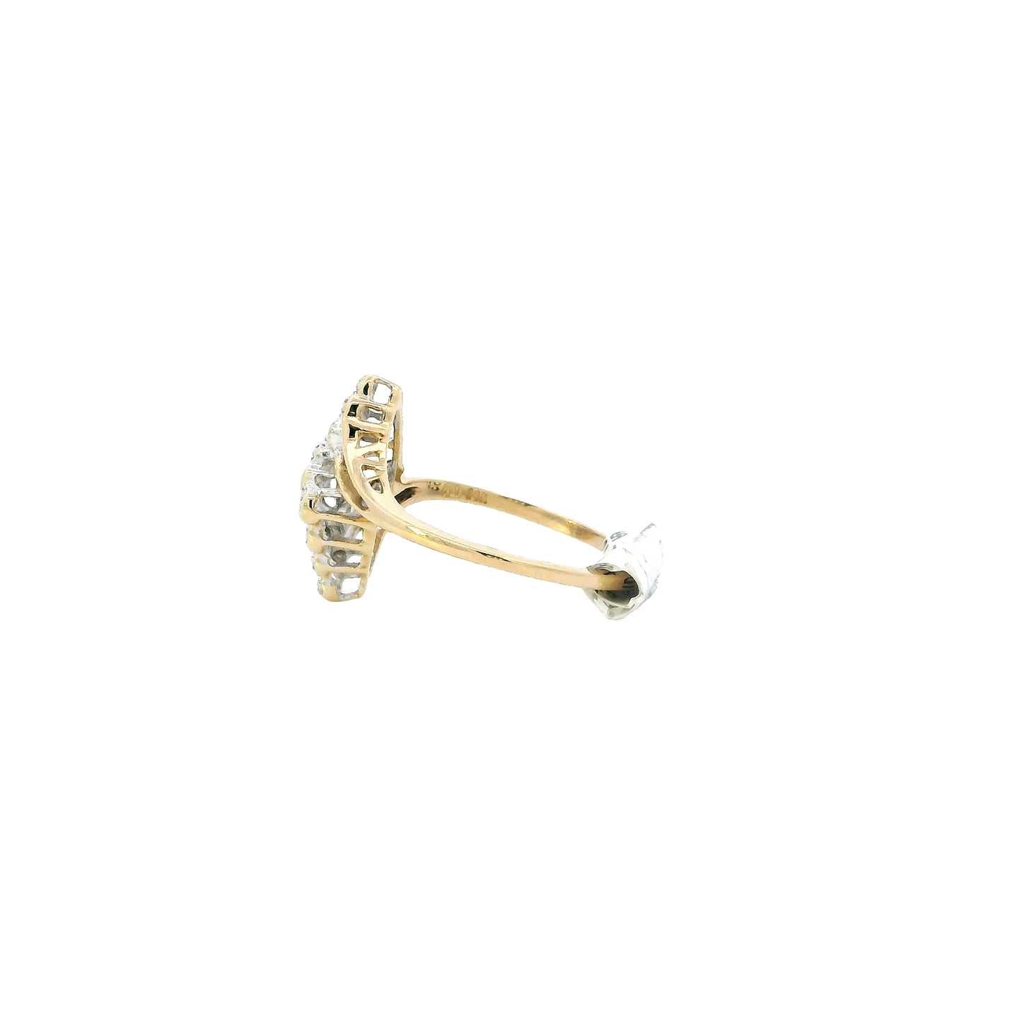 14K Yellow Gold Diamond Cluster Womens Ring - 0.14ct