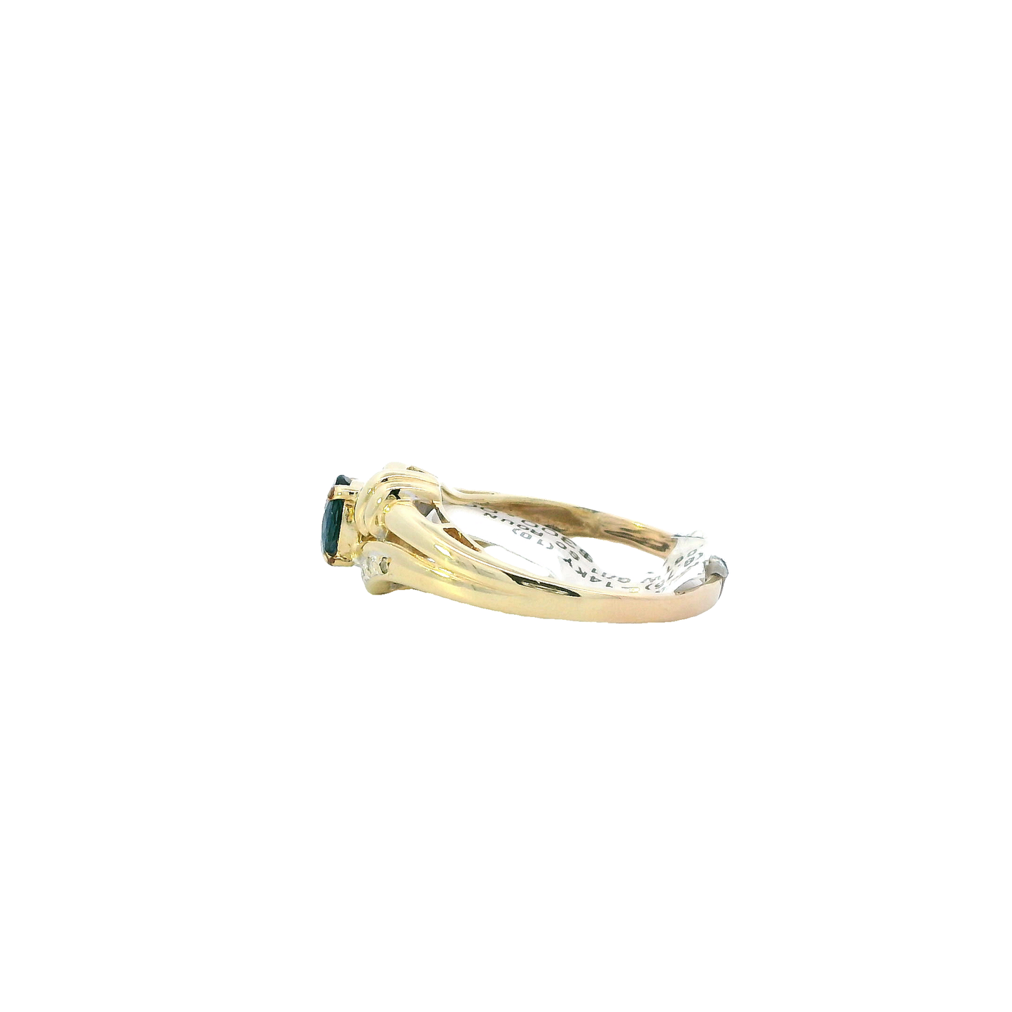 14K Yellow Gold Sapphire & Diamond Womens Ring - 0.06ct