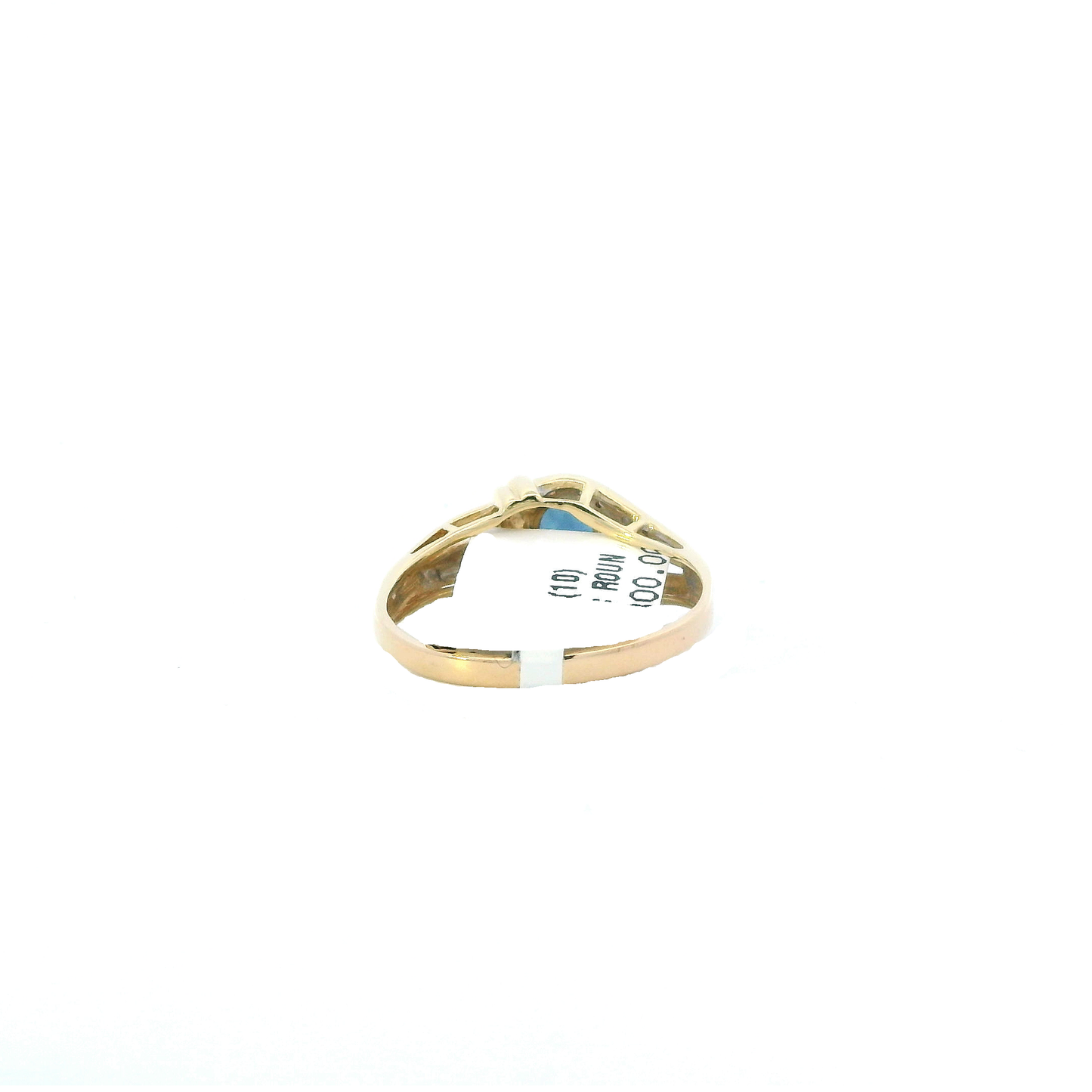 14K Yellow Gold Sapphire & Diamond Womens Ring - 0.06ct