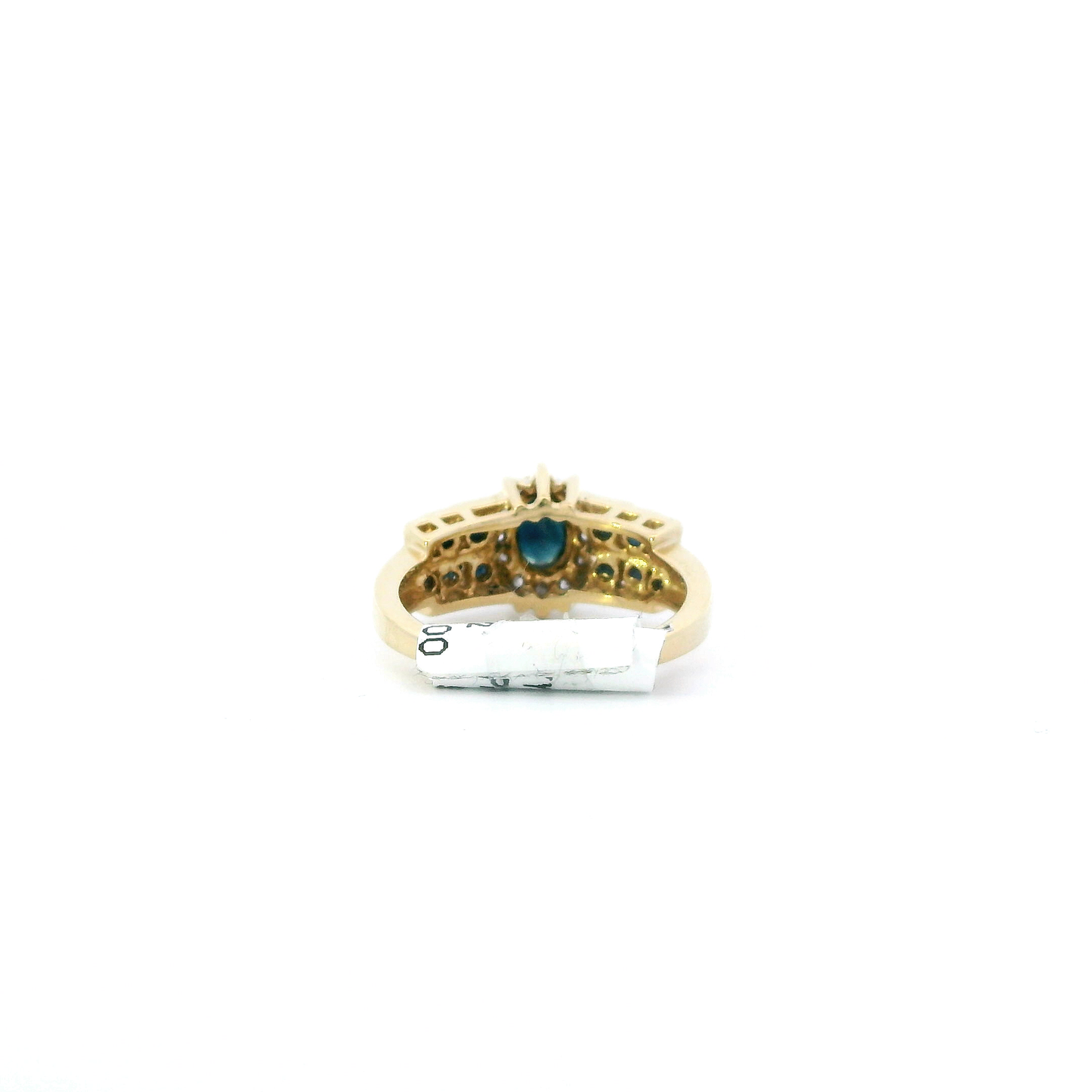 14K Yellow Gold Sapphire & Diamond Womens Ring - 0.08ct