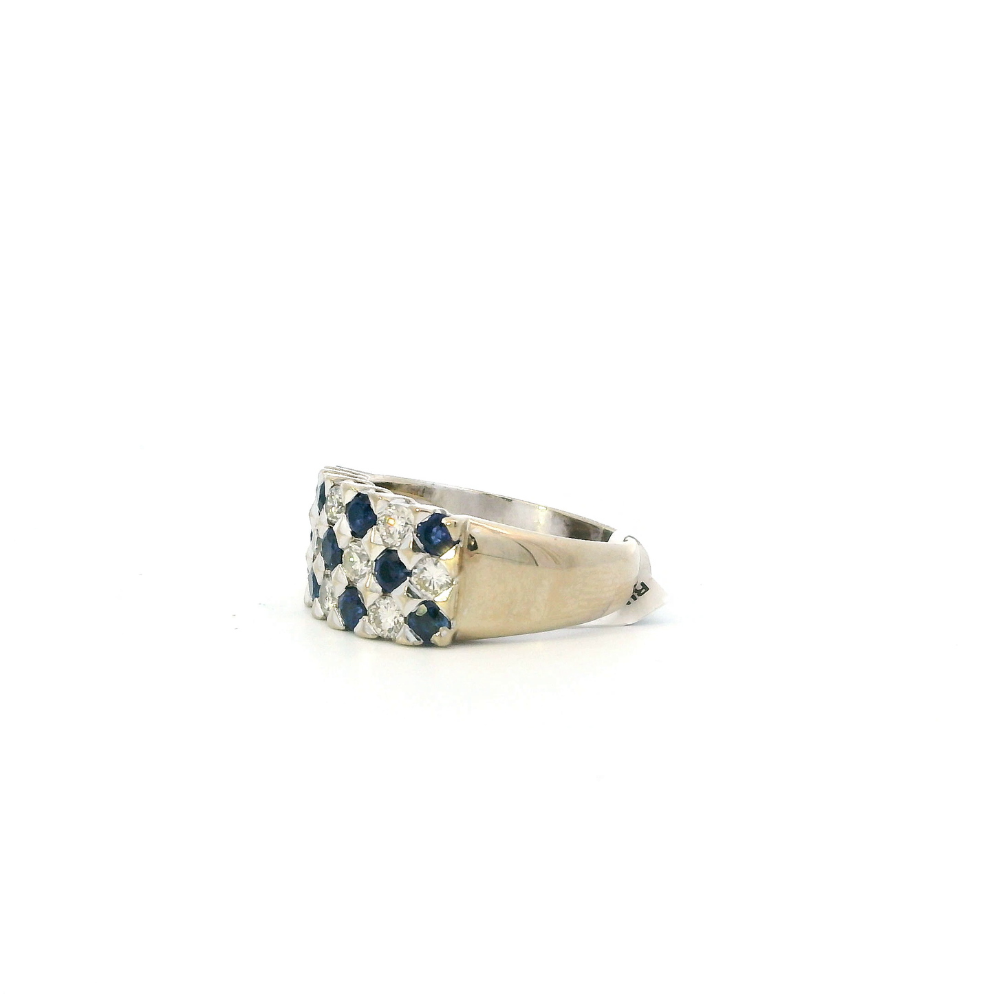 18K White Gold Blue Sapphire & Diamond Womens Ring - 0.60ct