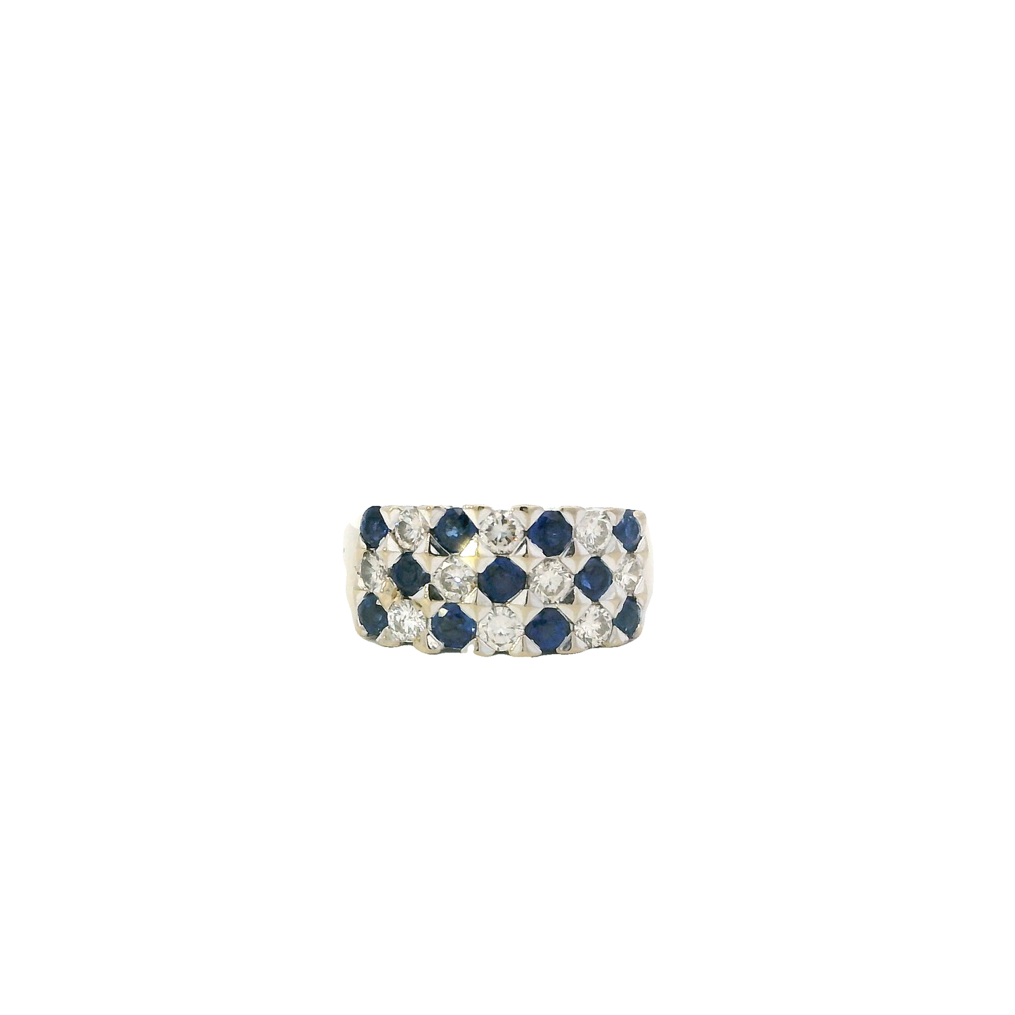 18K White Gold Blue Sapphire & Diamond Womens Ring - 0.60ct