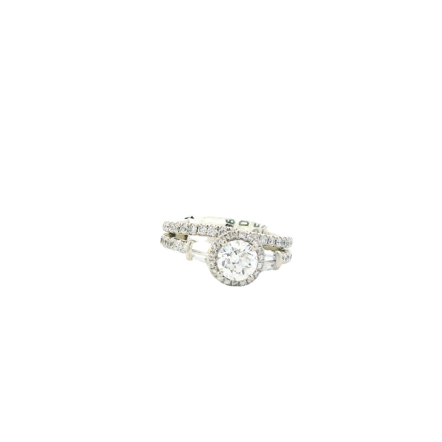 14K White Gold Lab Grown Diamond Engagement & Wedding Ring Set - 1.32ct