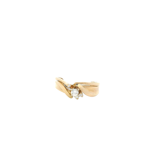 14K Yellow Gold Diamond Womens Ring - 0.14ct