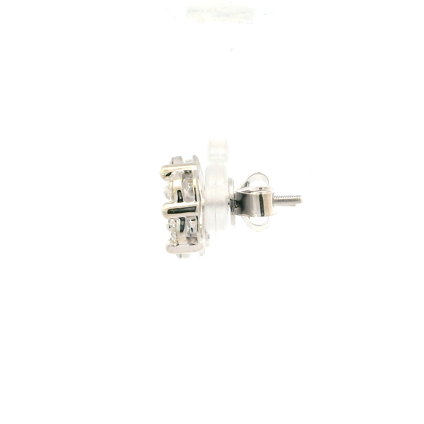 14K White Gold Diamond Stud Earrings - 1.55ct