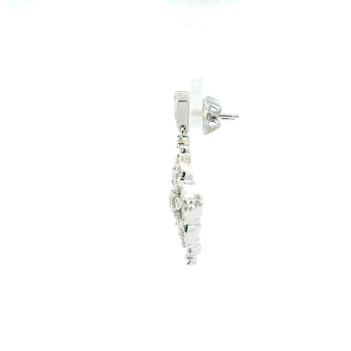 14K White Gold Diamond Chandelier Earrings - 0.64ct