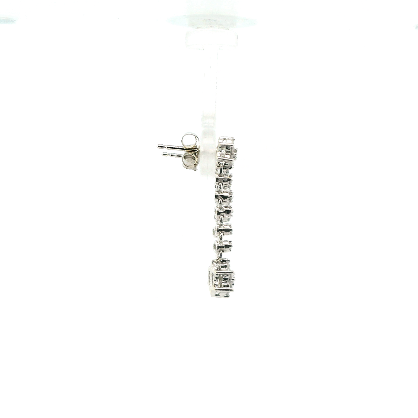14K White Gold Dimond Dangle Star Earrings - 0.36ct
