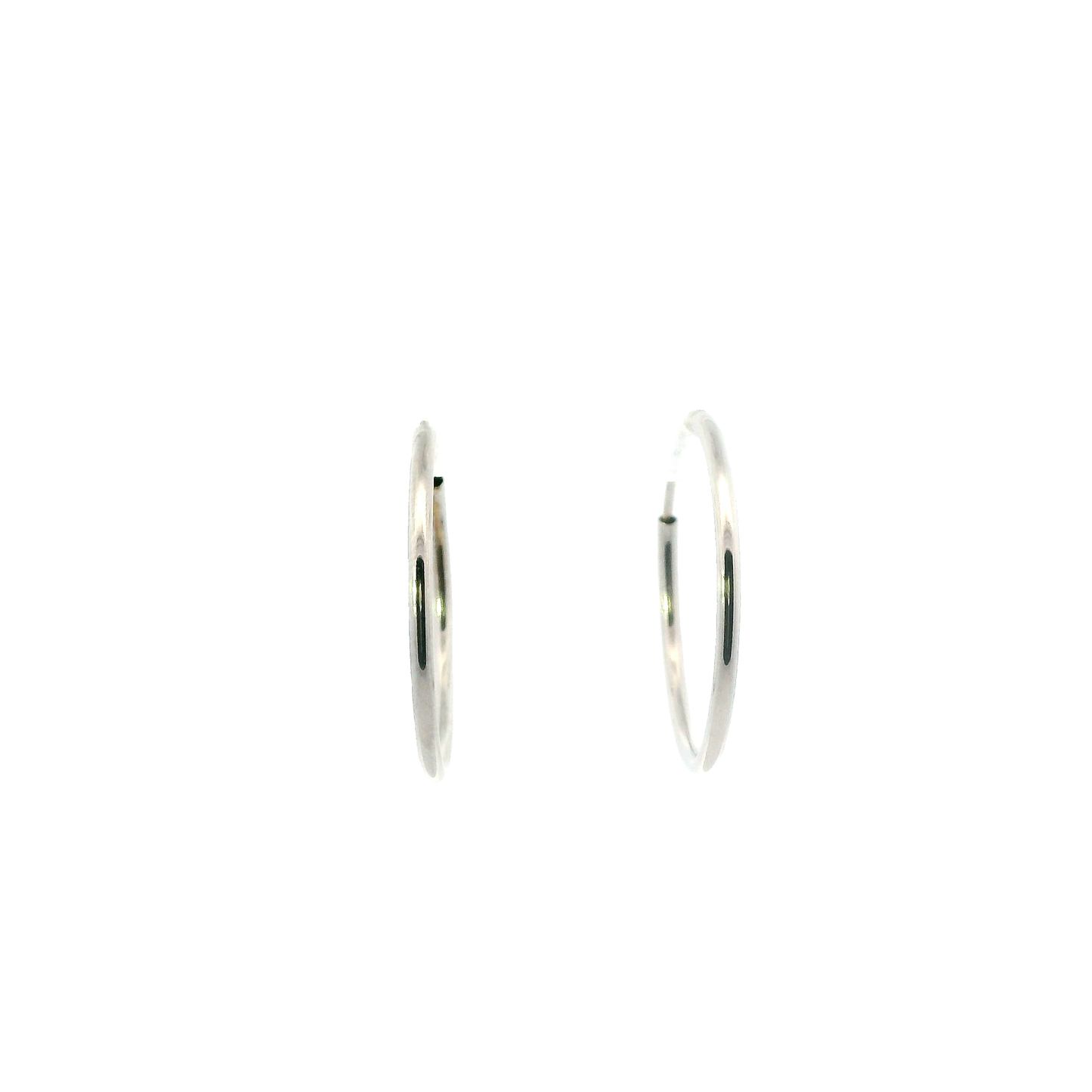 14K White Gold Hoop Earrings