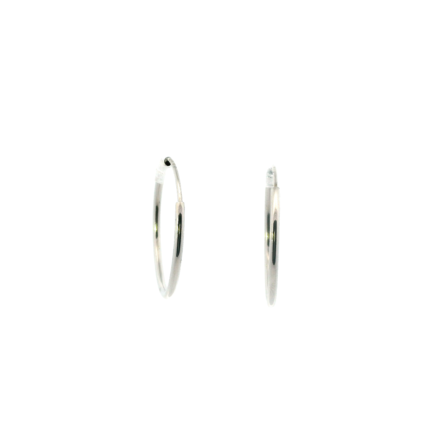 14K White Gold Hoop Earrings