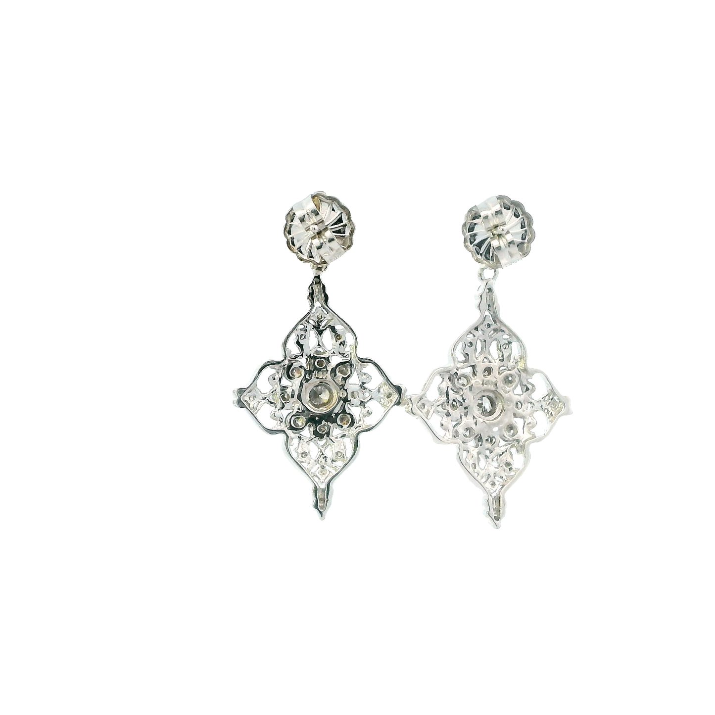14K White Gold Diamond Chandelier Earrings - 0.64ct