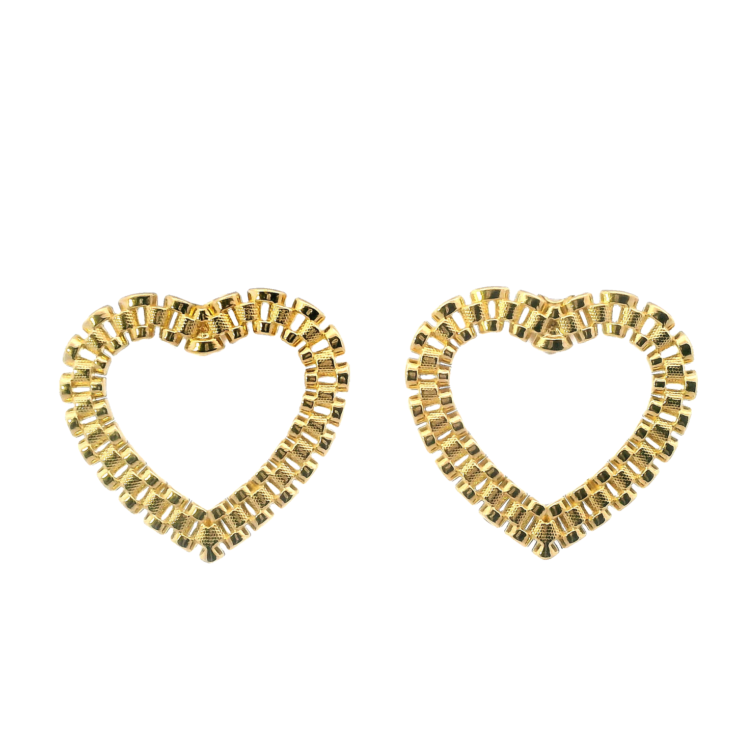 10K Yellow Gold Rolex Heart Earrings