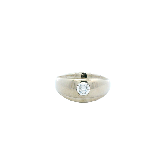 14K White Gold Diamond Mens Ring - 0.71ct
