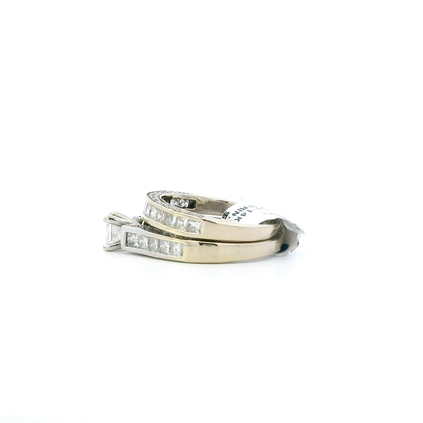 14K White Gold Womens Diamond Engagement & Wedding Ring Set - 1.94ct