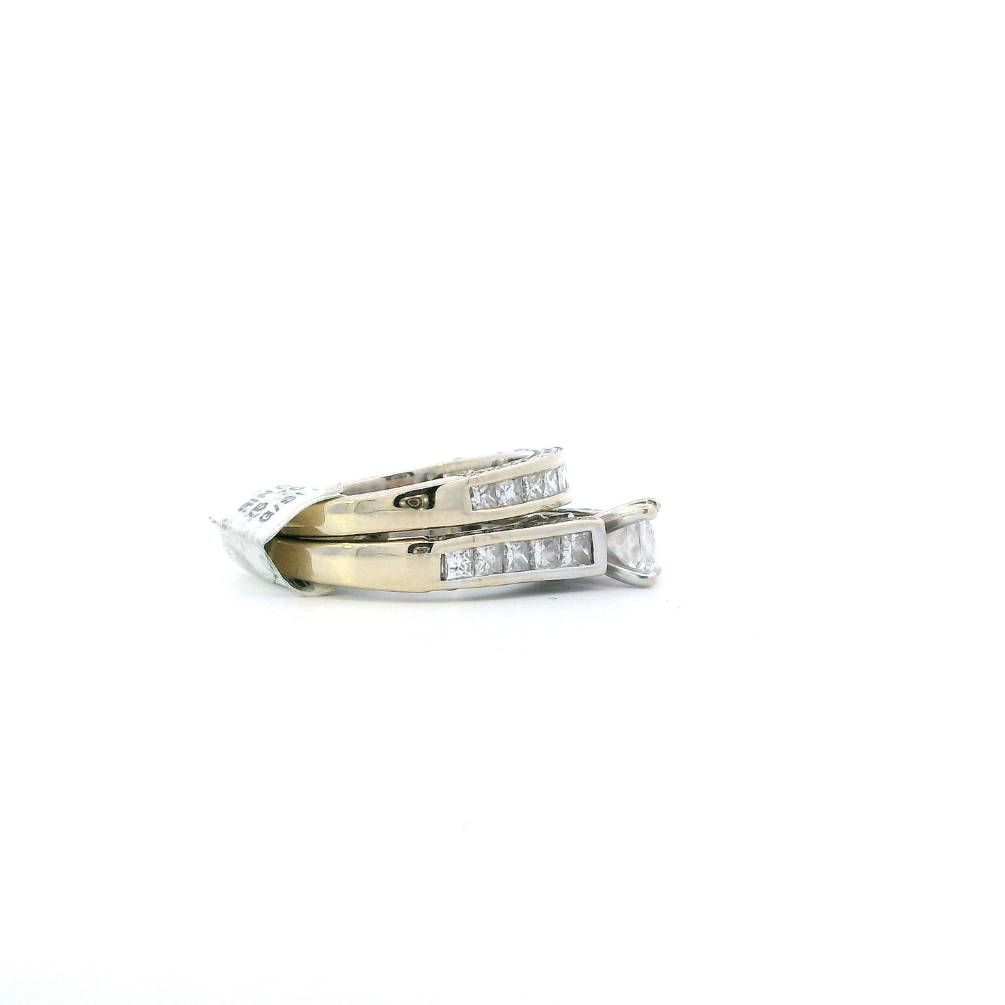 14K White Gold Womens Diamond Engagement & Wedding Ring Set - 1.94ct