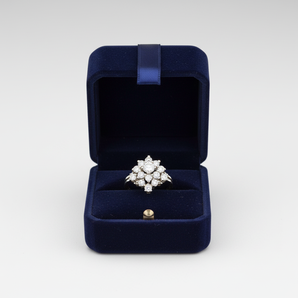 14K White Gold Womens Diamond Engagement & Wedding Ring Set - 1.58ct