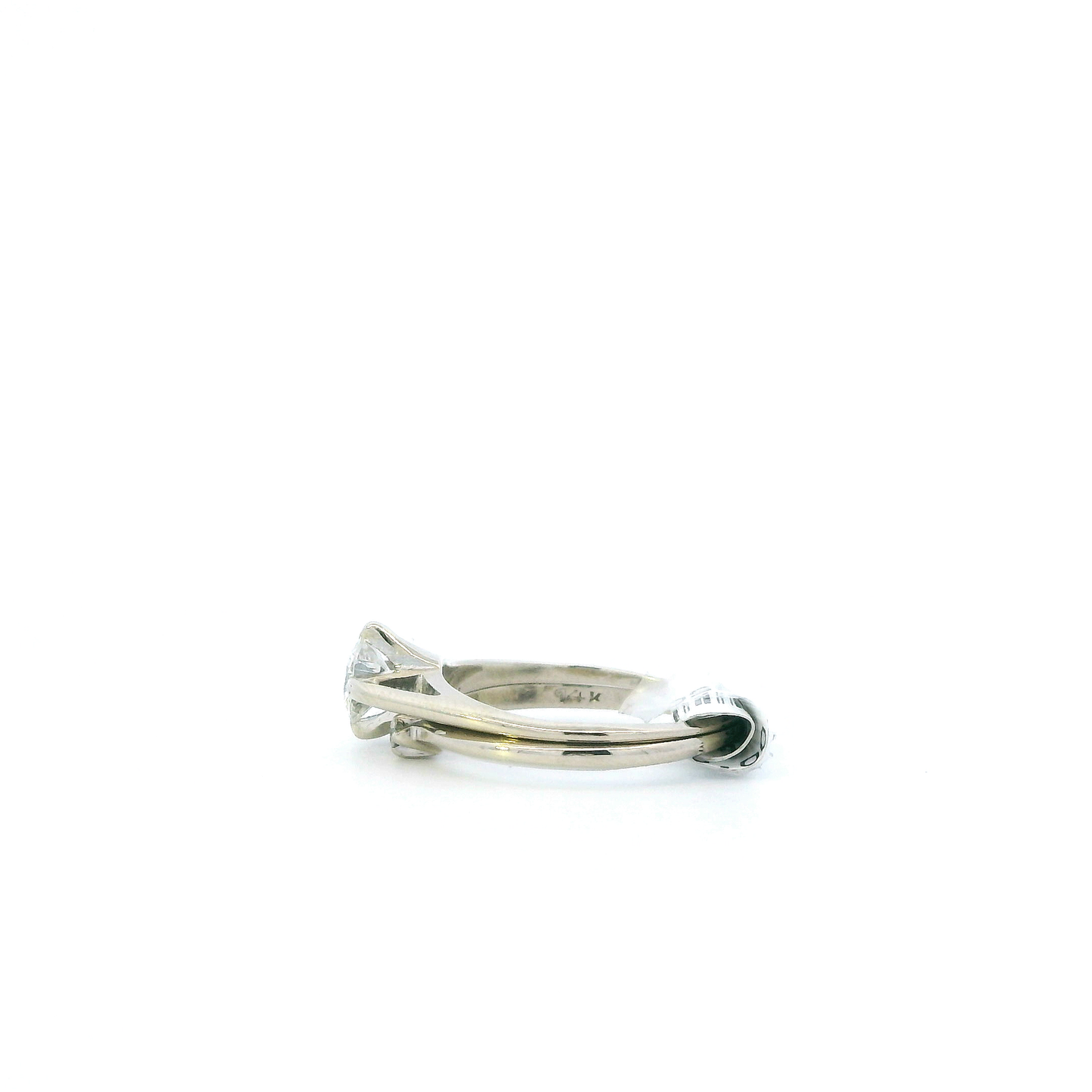 14K White Gold Womens Diamond Engagement & Wedding Ring Set -0.53ct