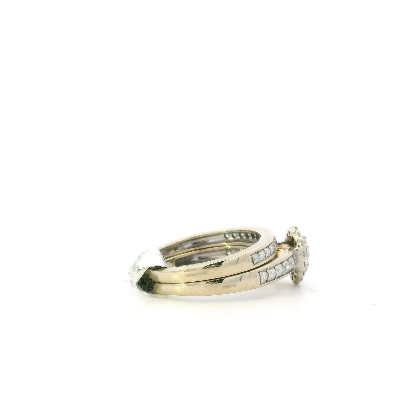 14K White & Yellow Gold Diamond Womens Engagement & Wedding Rings - 0.69ct
