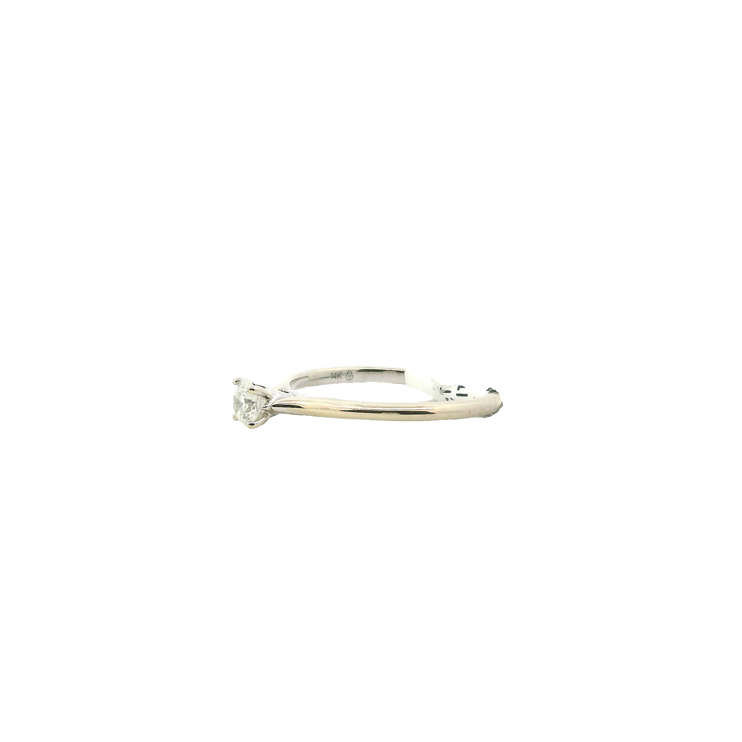 14K White Gold Diamond Solitaire Ring - 0.23ct