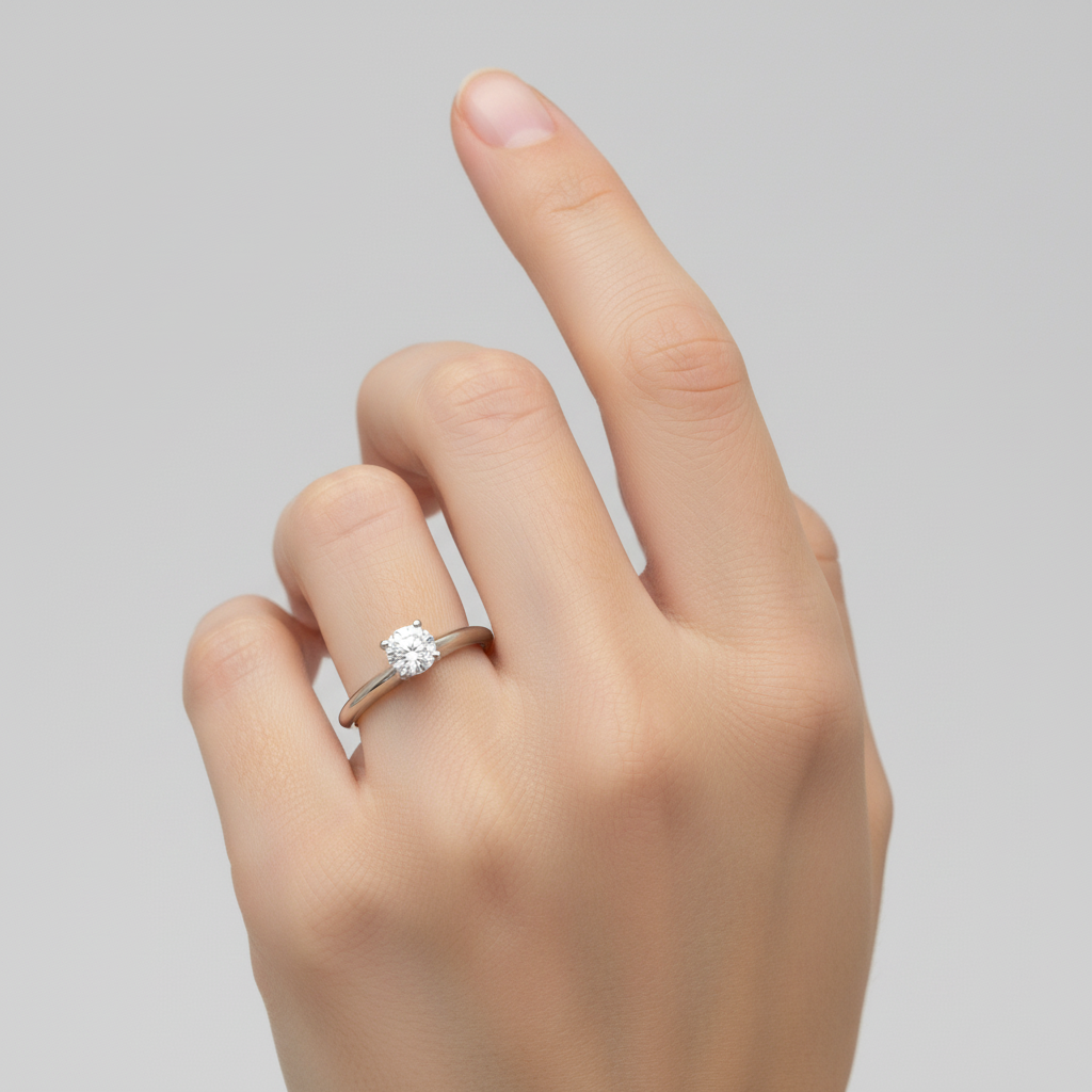 14K White Gold Diamond Solitaire Ring - 0.30ct