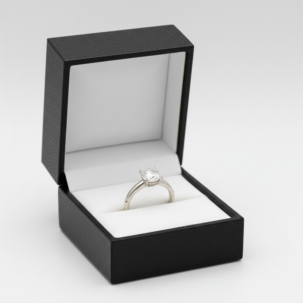 14K White Gold Diamond Solitaire Ring - 0.71ct