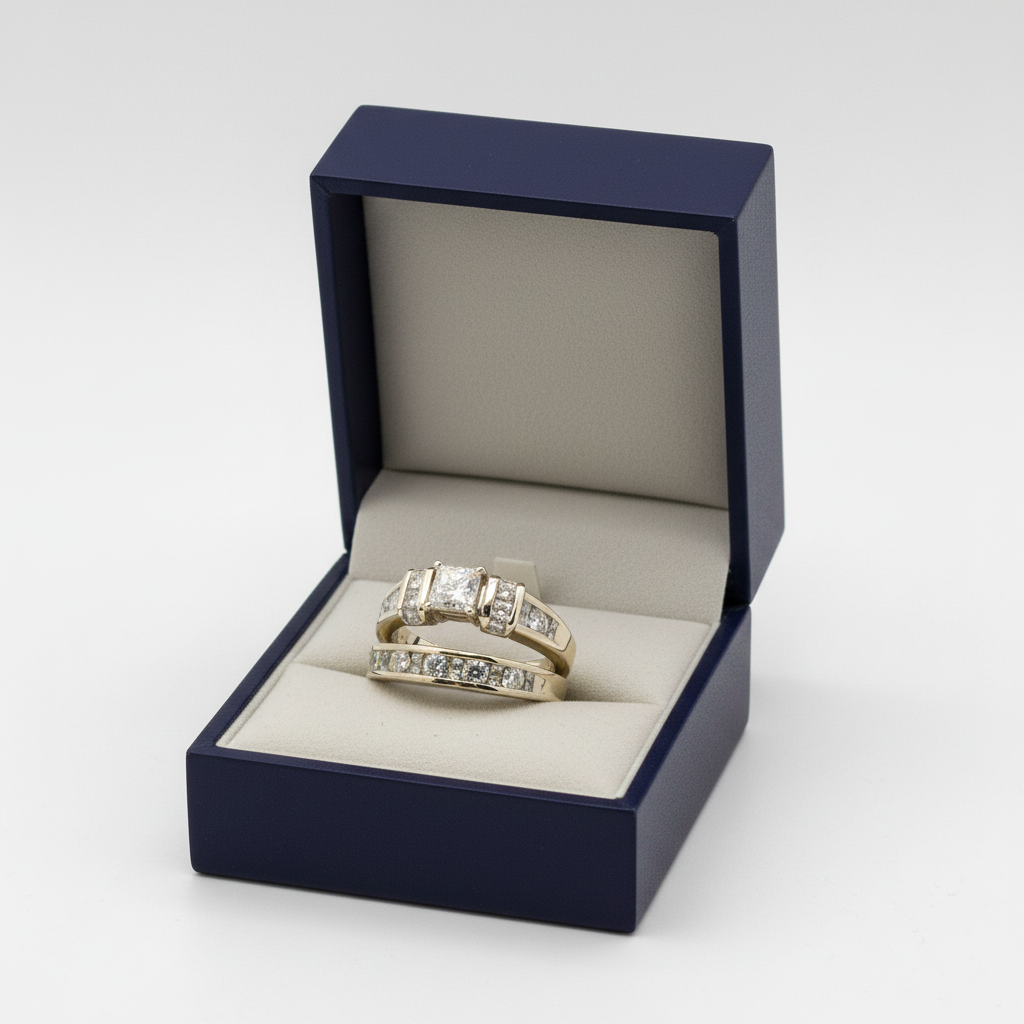 14K Yellow Gold Womens Diamond Engagement And Wedding Rings - 1.43ct