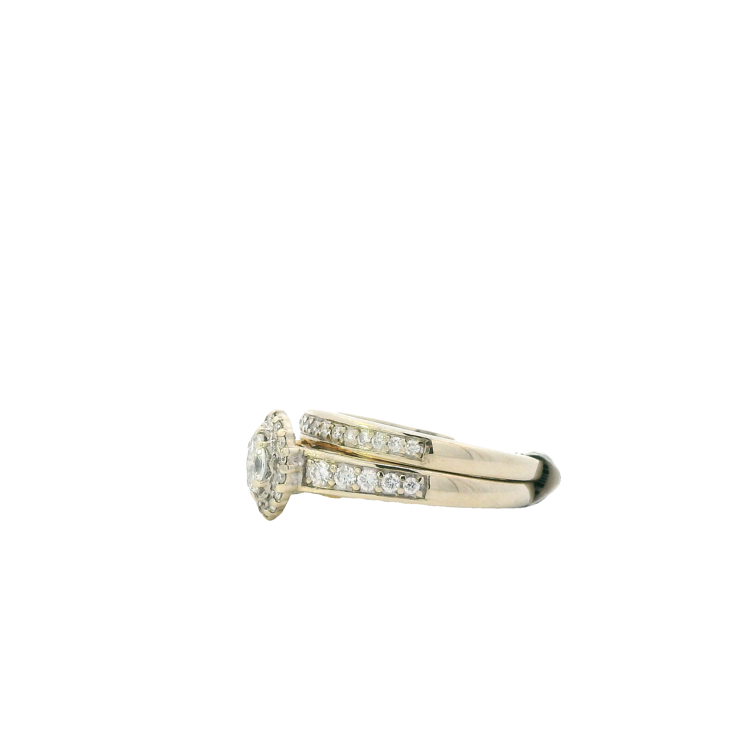 14K White & Yellow Gold Diamond Womens Engagement & Wedding Rings - 0.69ct