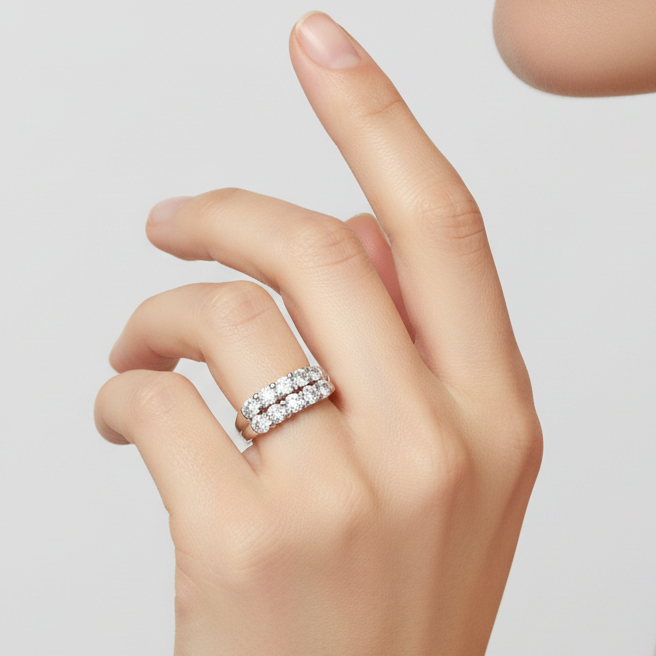 14K White Gold Diamond Womens Ring - 1.88ct