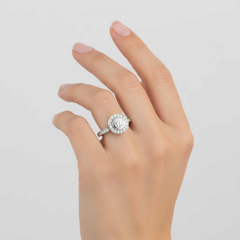 18K White Gold Diamond Womens Ring - 0.93ct