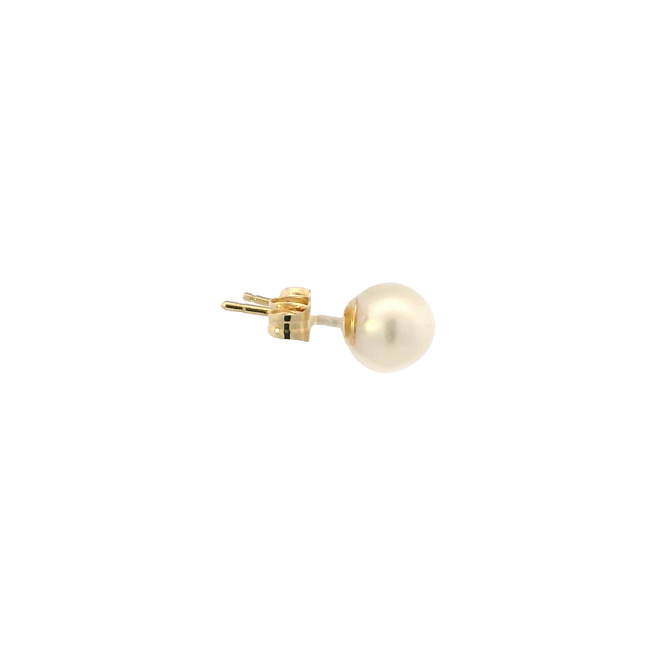 14K Yellow Gold Akoya Pearl Stud Earrings