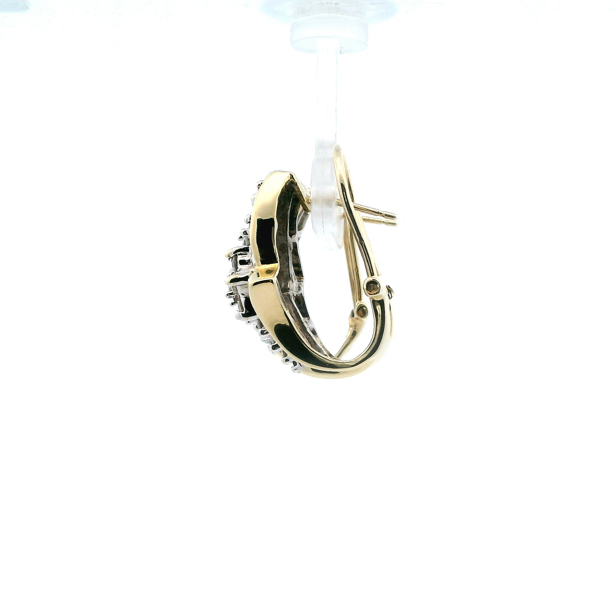 10K Yellow Gold Diamond Lever Back Earrings - 1.28ct