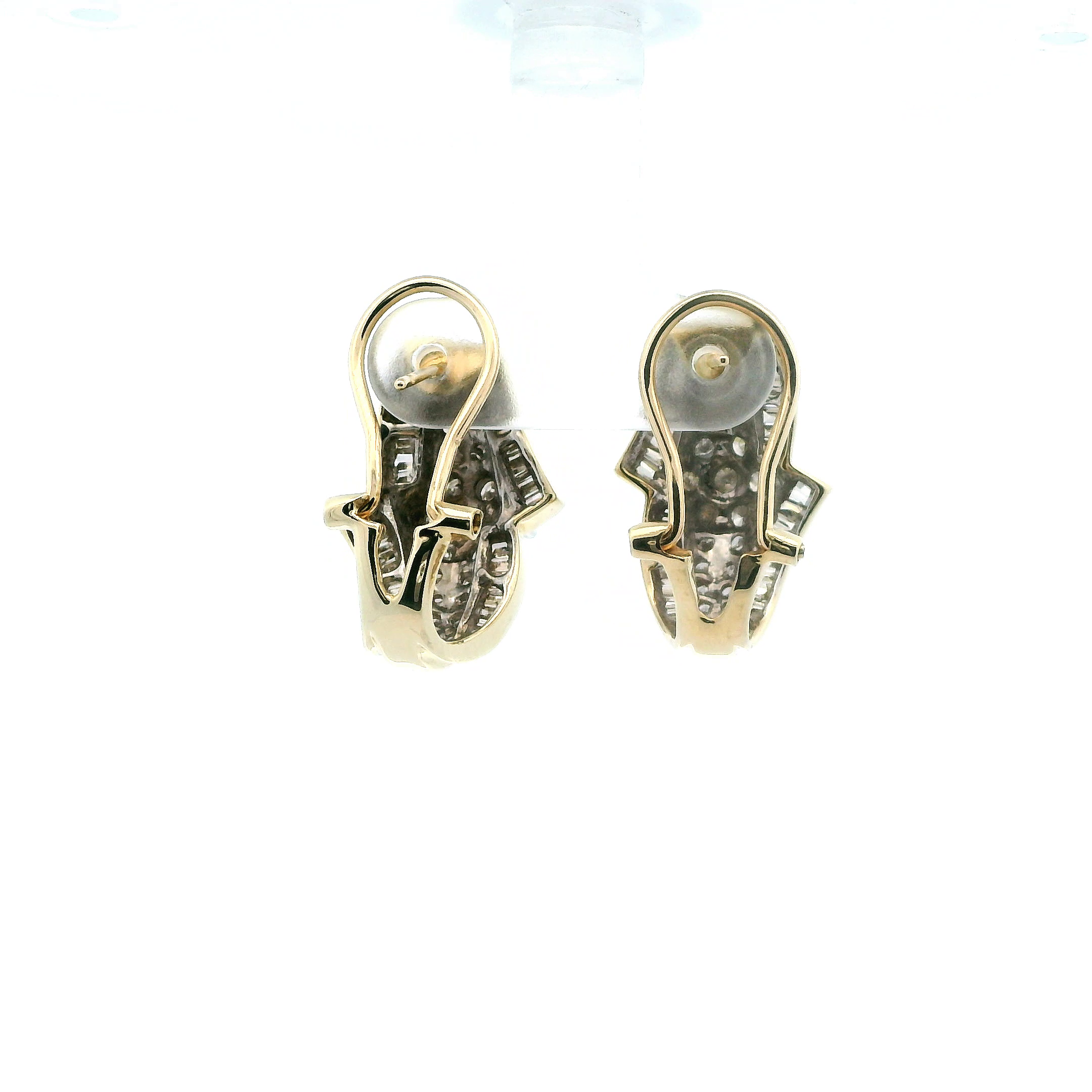 10K Yellow Gold Diamond Lever Back Earrings - 1.28ct