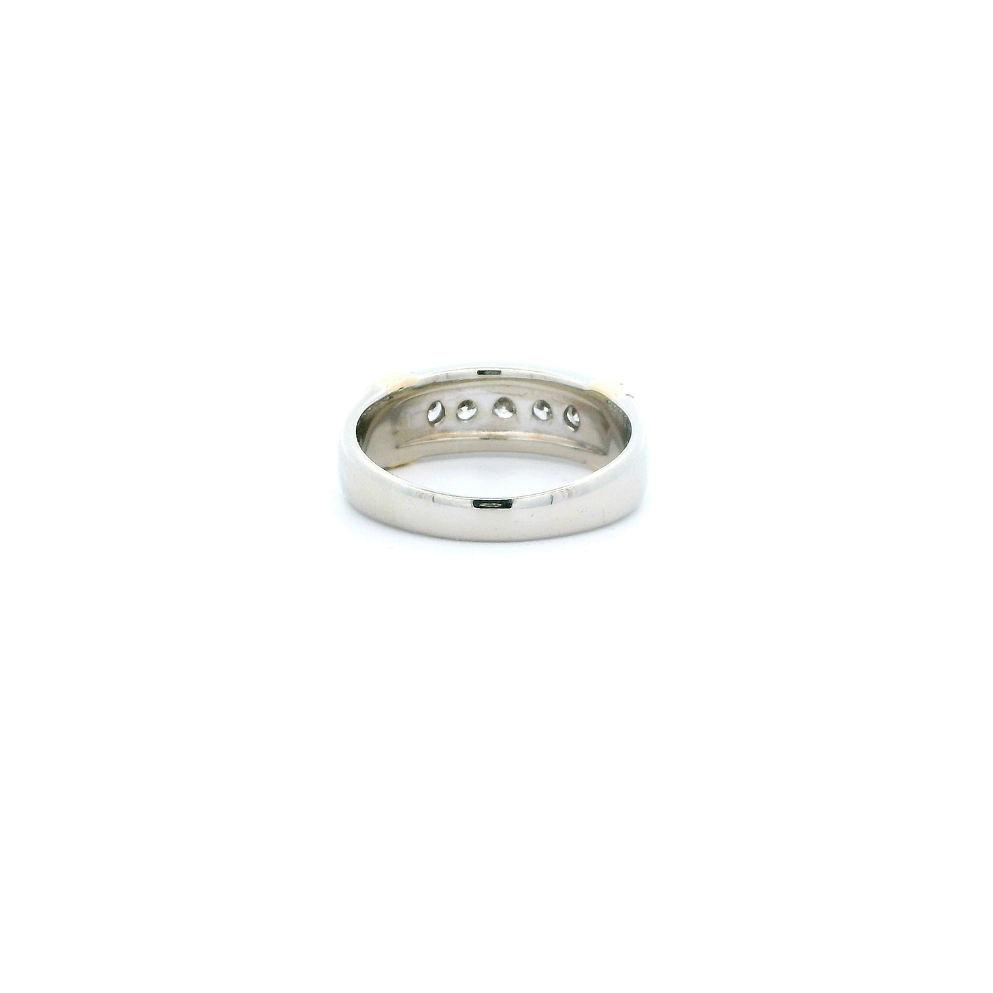 14K White & Yellow Gold Diamond Mens Ring - 0.65ct