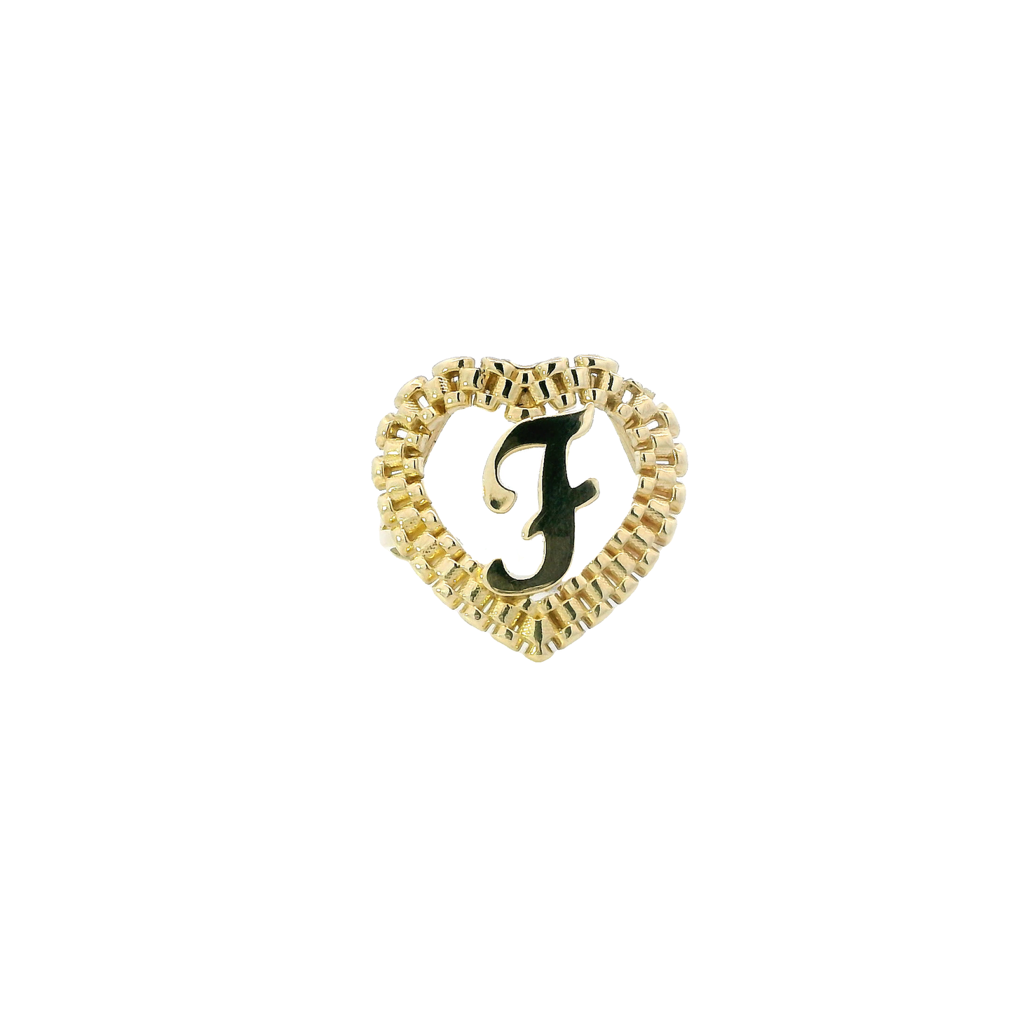 10k Yellow Gold Letter "F" Rolex Ring