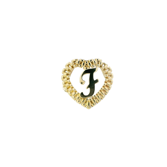 10k Yellow Gold Letter "F" Rolex Ring