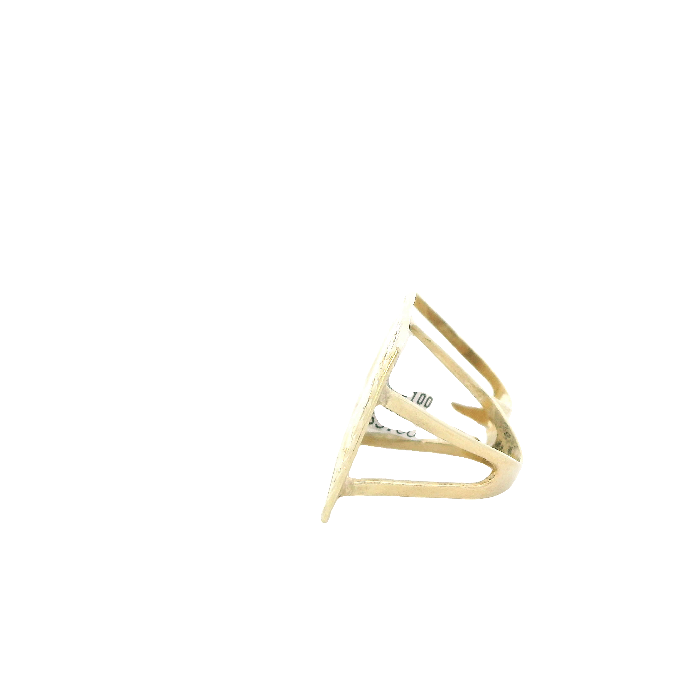 10K Yellow Gold $100 Bill Double Finger Ring