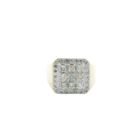 14K Yellow Gold Diamond Mens Ring - 0.60ct