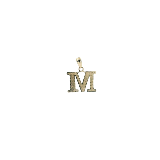 10K Yellow Gold Diamond Cut Letter "M" Pendant