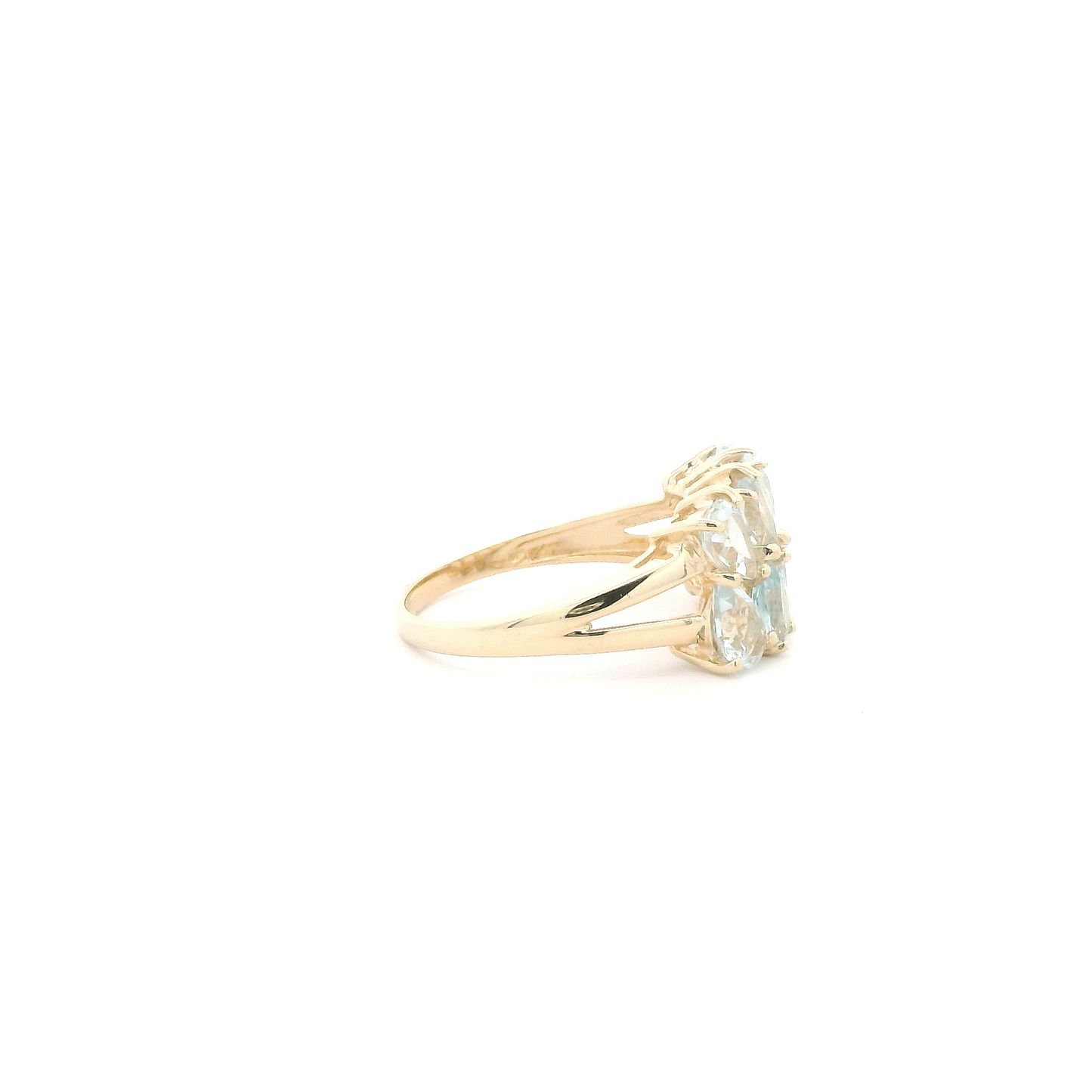 10K Yellow Gold Teardrop Earring Aquamarine Ring