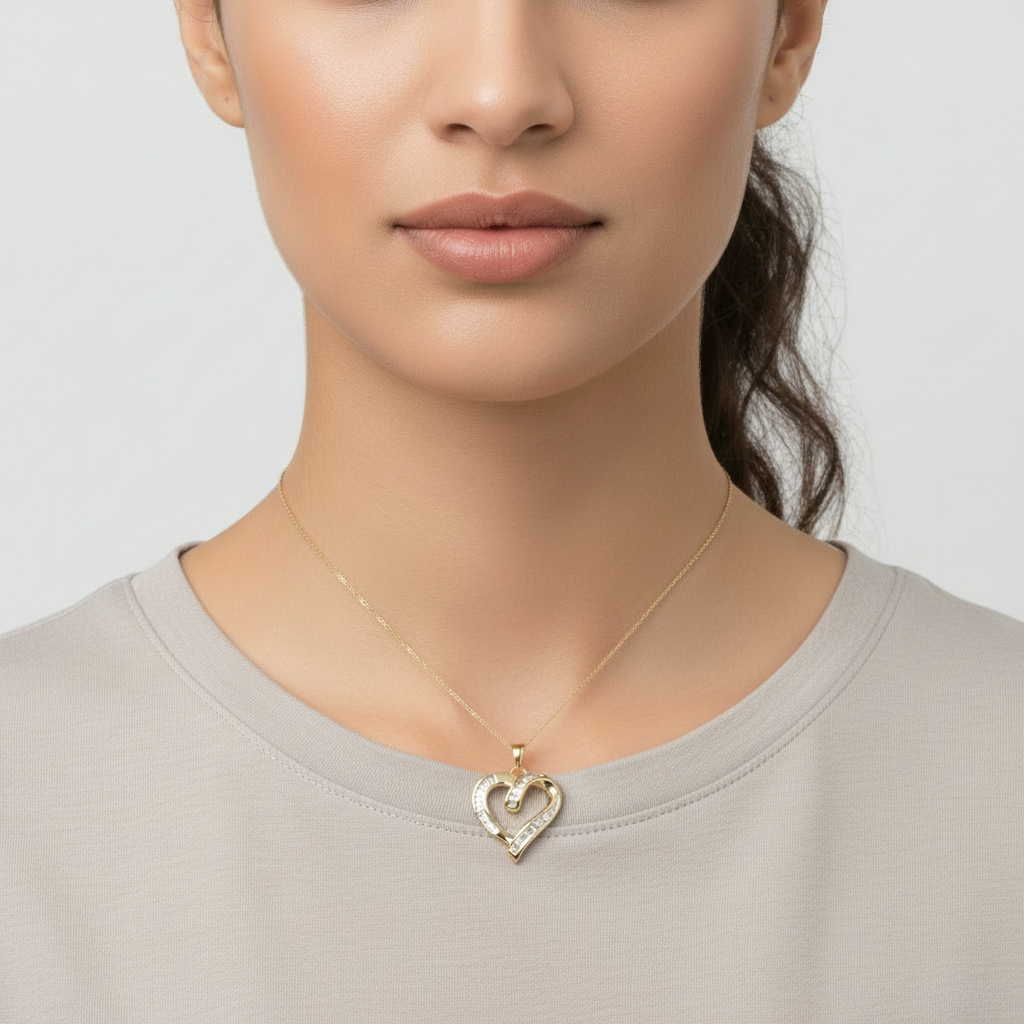 10K Yellow Gold Heart Pendant