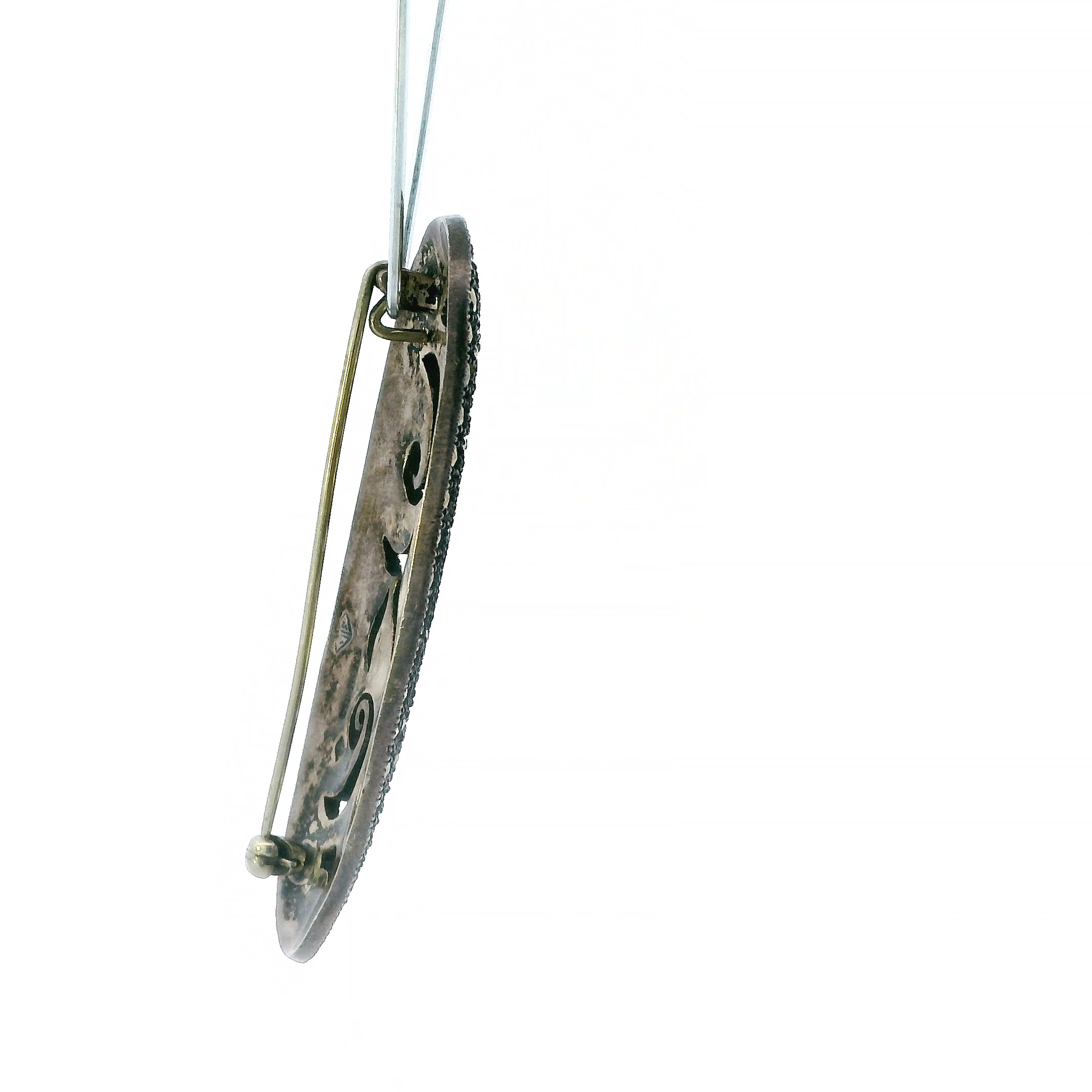 Sterling Silver Marcasite Vintage Wings Pendant