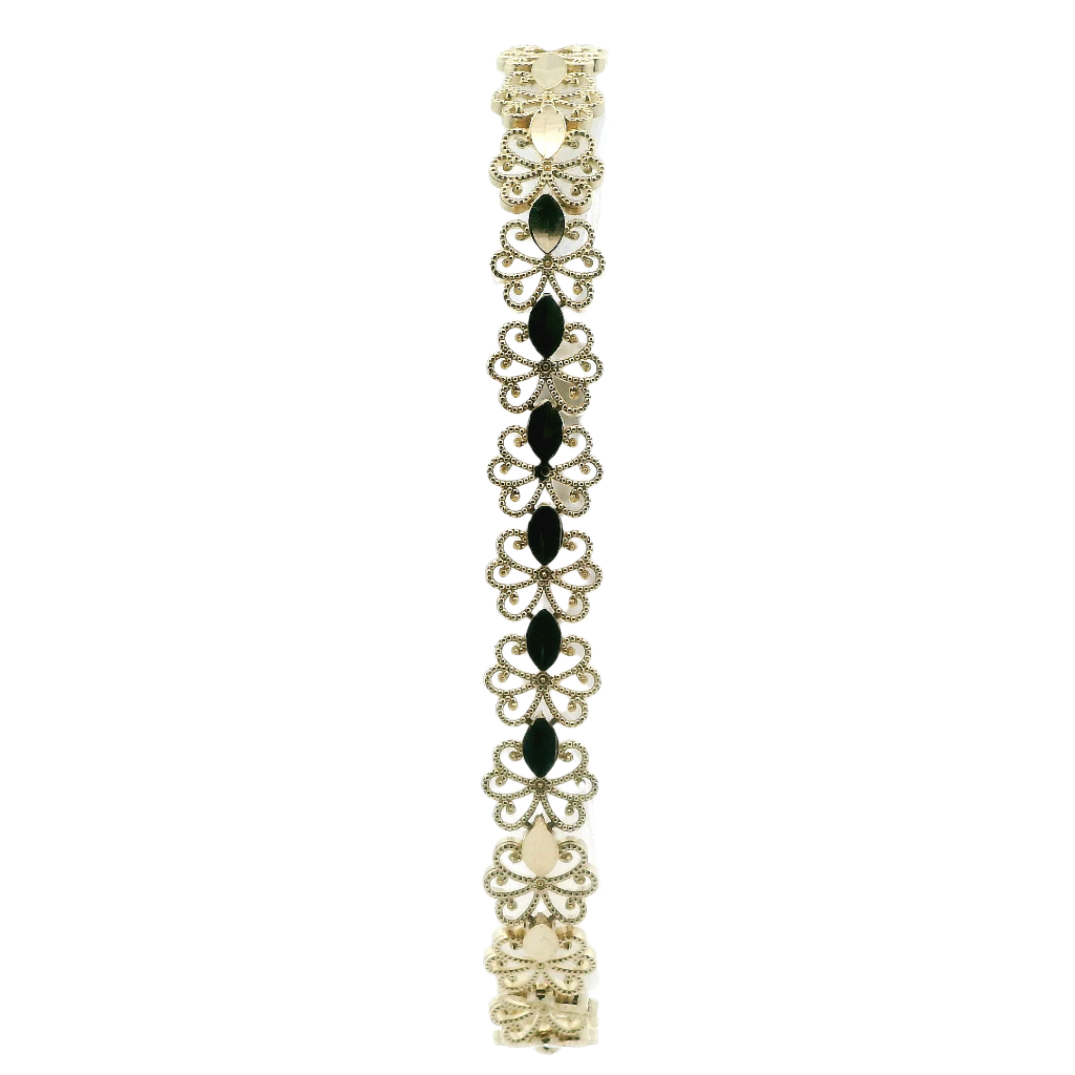 10K Yellow Gold Filigree Flower Bracelet