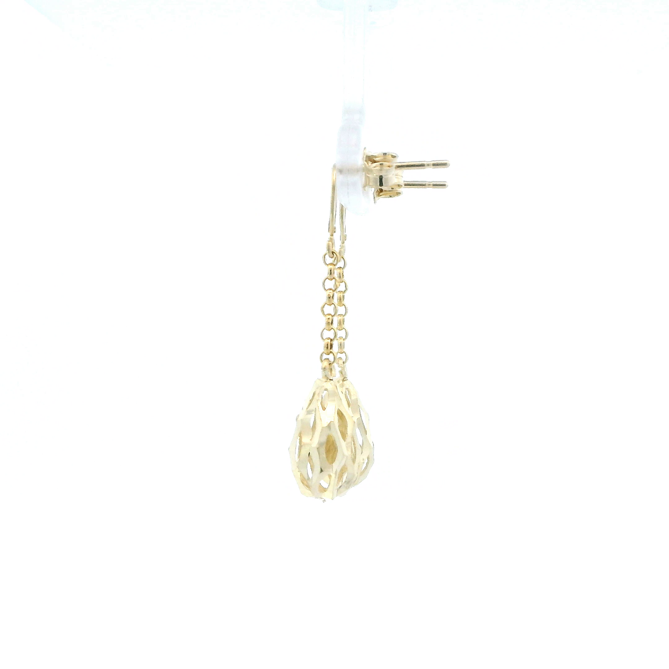 14K Yellow Gold Dangle Drop Cut Earrings