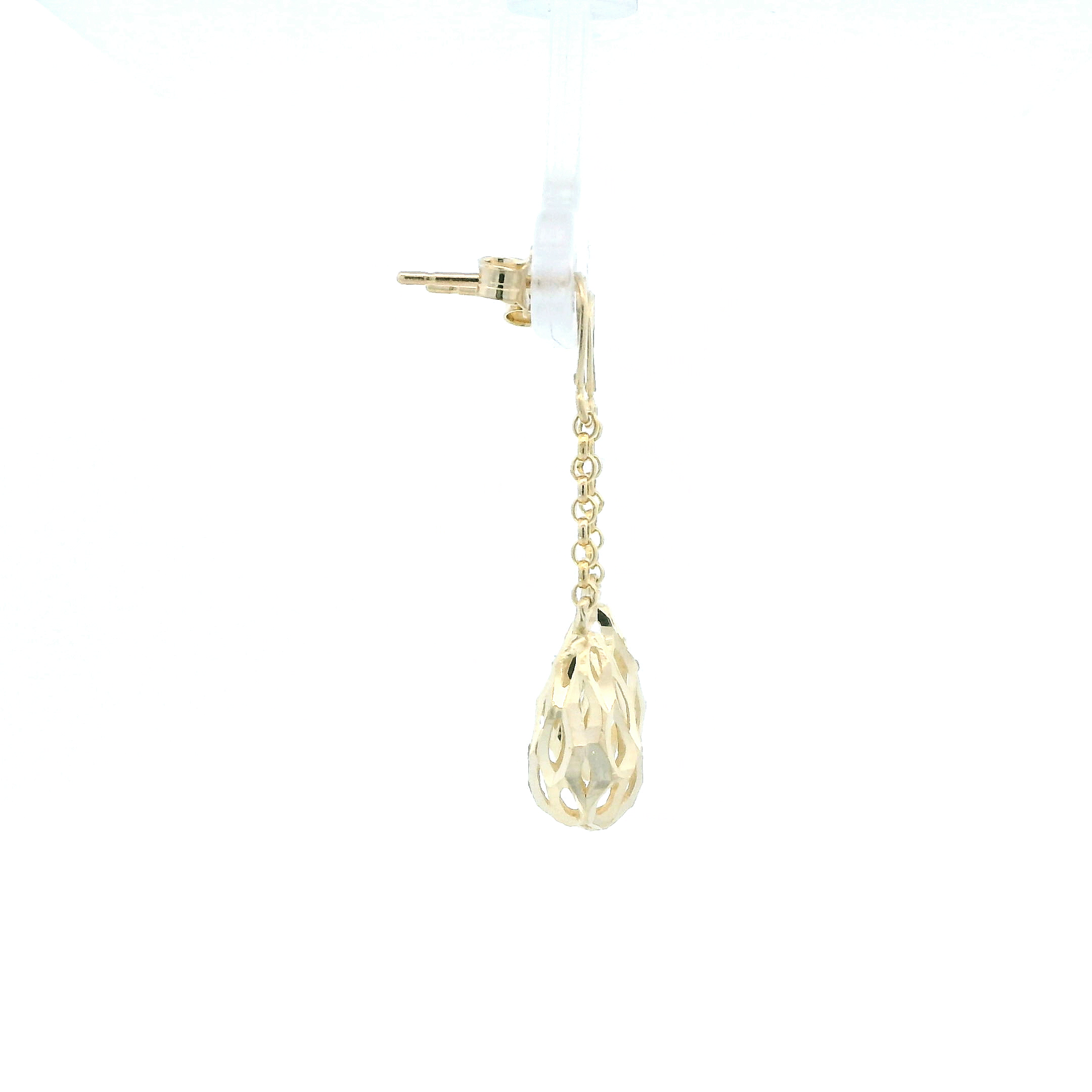 14K Yellow Gold Dangle Drop Cut Earrings