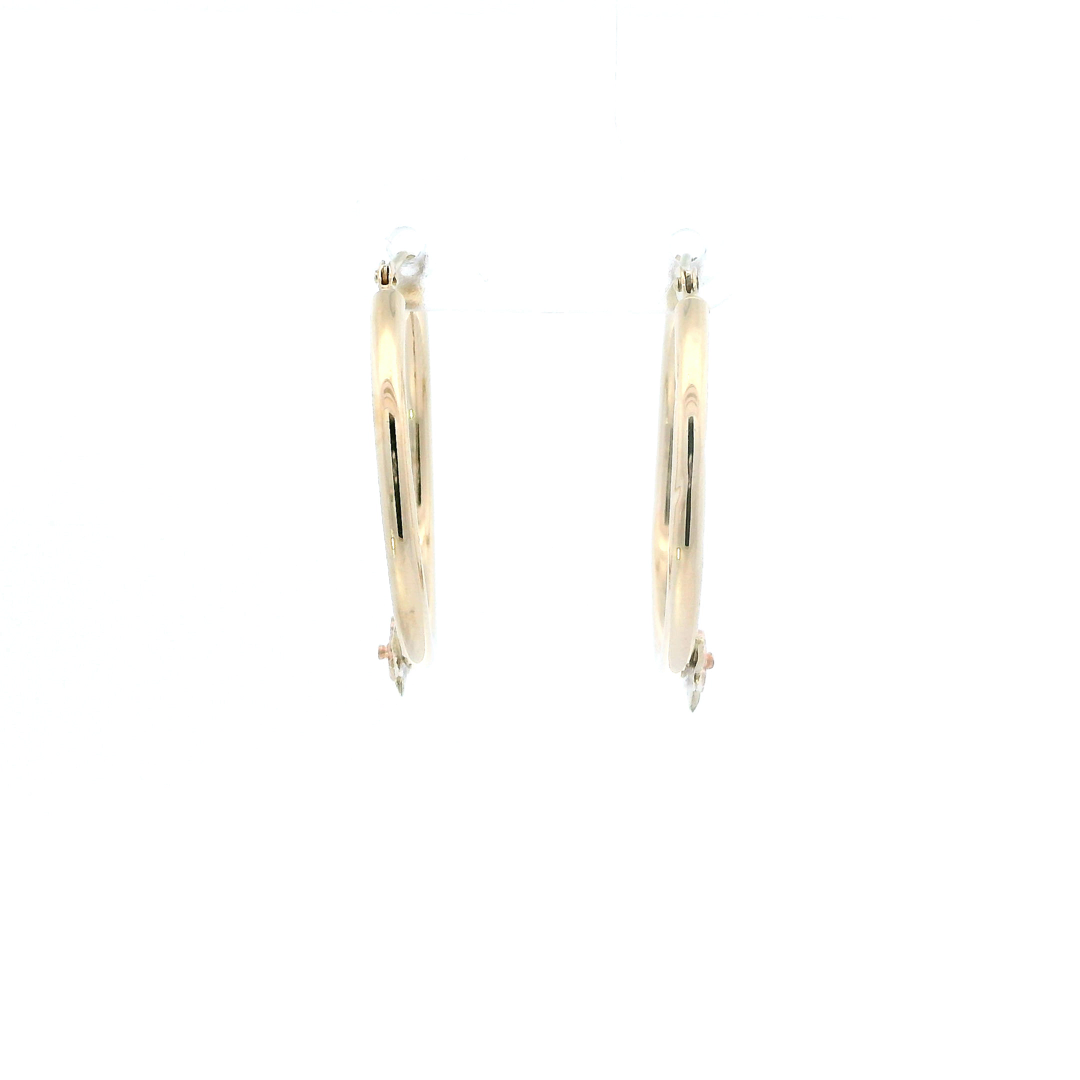 10K Yellow Gold Rose & Leaves Tube Hoops