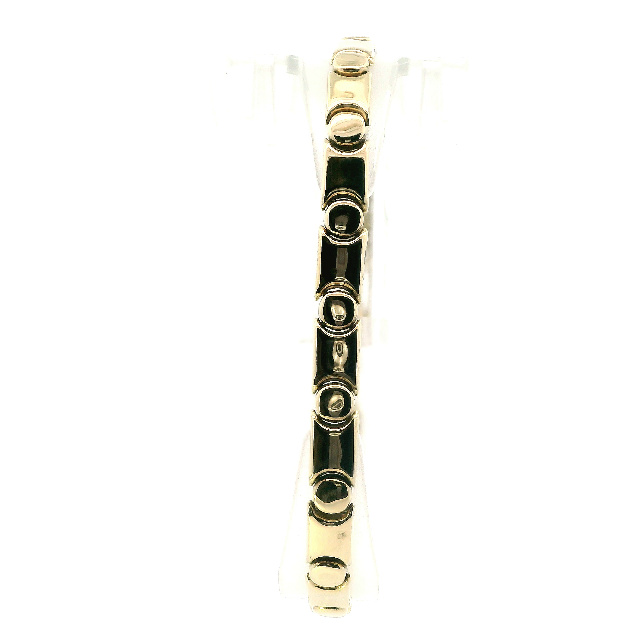 14K Yellow Gold Bar & Circle Bracelet